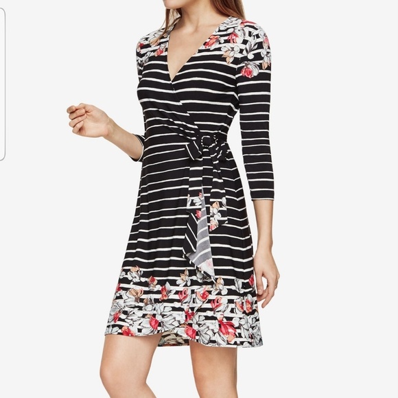 BCBGMaxAzria Dresses & Skirts - BCBGMaxAzria  Adele Floral Strip Wrap Dress